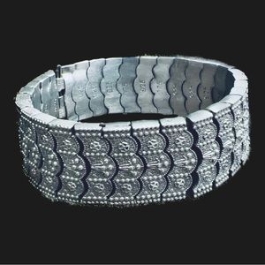 Maxfield of Malibu Sterling Silver Custom Ornate Pattern Bracelet ONE OF A KIND